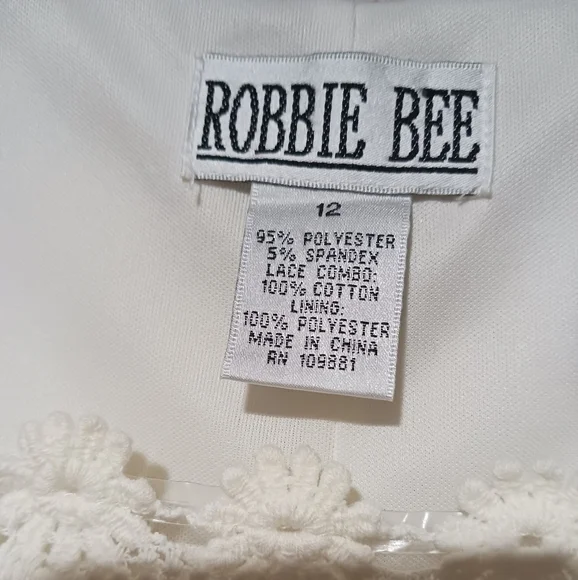 Final $4 Robbie Bee "Layered Dress with Crochet Neckline" Sz. 12 Ivory - Picture 5 of 5